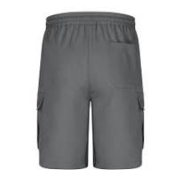 Men's Casual Cotton Cargo Shorts with Elastic Waist Drawstring and 5 Pockets Work Bermuda Shorts for Men