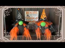 Watch How I Make Witch Gnomes Using Dollar Tree Items Youtube Dollar Tree Halloween Dollar Tree Halloween Decor Fall Halloween Crafts