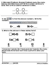Demonstrate independence in gathering vocabulary knowledge when considering a word or phrase important to comprehension or expression. Go Math Chapter 5 Review Test First Grade By Kathryn S Kreations