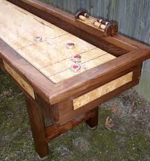Shuffleboard Table In Walnut And Burl Or Curling Table Eh Etsy Shuffleboard Table Burled Wood Table Games