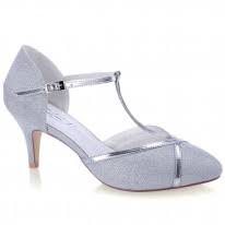 Chaussure dorée mariage, modèle type chaussures de danse latino, escarpin mariage, talons hauts en couleur dorée, matière irisée. Escarpins Mariage Instant Precieux