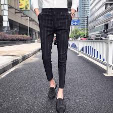 Black Light Stripe Slim Fit Formal Style Men Trouser Fanfreakz