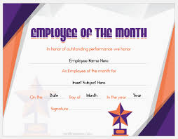 Employee certificates templates creative images. Employee Of The Month Year Certificate Templates Professional Certificate Templates