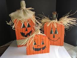 Painted Wood Pumpkin Trio By Dsshadyporch On Etsy 35 00 Fall Halloween Crafts Halloween Wood Crafts Fall Crafts