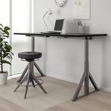 Idasen Black Dark Grey Desk Sit Stand 160x80 Cm Ikea Ikea Sit Stand Desk Desk