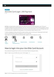 Maybe you would like to learn more about one of these? Ace Credit Card Login By Creditwiki Issuu