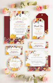 Fall In Love Autumn Floral Invitation Suite Fall Wedding Invitations Floral Invitation Floral Wedding Invitation Suite