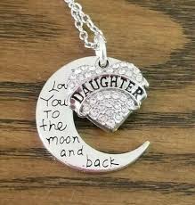 Daughter Necklace I Love You To The Moon Back Charm Pendant Jewelry Silver Plated By Simplychicb Daughter Necklace Silver Jewelry Pendant Engraved Necklace