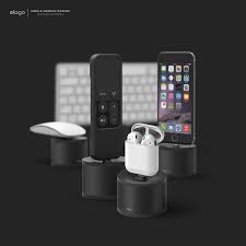 Elago D Stand Lightning Dock Black Works With Airpods Apple Tv Siri Remote Magic Mouse 2 Iphone Ipad Mini Magic Keyboard Apple Tv Ipad Mini Elago