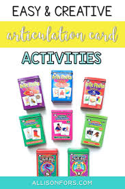 Easy And Creative Articulation Card Activities Speech Therapy Speech Therapy Activities Therapy Activities