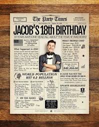 18th Birthday Newspaper Poster Sign Printable 18 Years Ago Back In 2002 18th Birthday Gift For Boys And Girls 18th Birthday Decorations 18th Birthday Gifts For Boys 18th Birthday Birthday Gifts For Boys