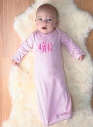 Pink Sleeper Gown With Elastic Bottom Baby Long Sleeve Baby Layette Newborn Baby