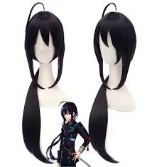 60cm Harajuku Anime Cosplay Wigs Black Sword Art Online Cos Young Long Straight Synthetic Hair Wig Bangs Ponytail Perruque Wig Designer Wigs Retailwig Clown Aliexpress How to grow and tie a manly ponytail.