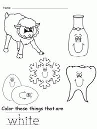 Black And White Objects For Kids Colors White Worksheet Preschool Colors Color Word Activities Color Activities For Toddlers