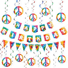 60's theme party decorations hippie bus photo prop, large fabric hippie bus backdrop photo door banner background funny groovy games supplies for 60's and 70's theme party supplies, 59 x 47.2 inch. Buy 23 Pieces 60 S Hippie Groovy Party Decorations Tie Dye Happy Birthday Banner 60 S Hippie Theme Party Foil Hanging Swirls Decor For Tie Dye Party 60s Hippie Theme Groovy Party Woodstock Party