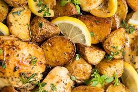 Lemon Garlic Roasted Chicken And Potatoes The Cafe Sucre Farine