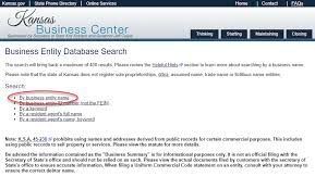 How To Do A Kansas Business Entity Search Startingyourbusiness Com
