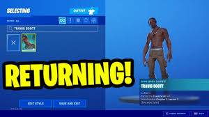 Feb 12, 2021 · travis scott is coming back to fortnite, but when? Travis Scott Skin Return Release Date In Fortnite Item Shop Travis Scott Skin Coming Back Youtube
