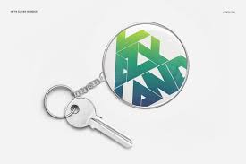 Round Key Chain Mockup Set Round Key Chain Keychain Mockup