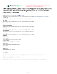PDF) A Multidisciplinary, Collaborative, Inter-agency and Comprehensive  Approach for the Control of Chagas Disease as a Public Health Problem in  Guatemala.