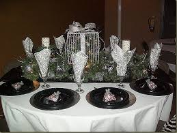 Black And Silver Table Decoration Ideas Black And Silver Theme Simple Yet Elegant Looking 25th Wedding Anniversary Party Elegant Birthday Party Silver Theme