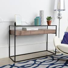 Drift Console Table With Drawers Walnut Modern Console Tables Console Table Decorating Modern Table