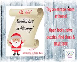 Giving them a deadline for solving the puzzles makes the game a . Oh No Santa S List Is Missing A Diy Escape Room Kit Etsy