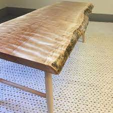 Our First Slab Coffee Table It Took Two Men To Work It Too Large To Fit In Machinery The Top Is Hand Planed Wood Slab Table Live Edge Coffee Table Furniture