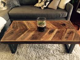 Custom Made Reclaimed Wood Chevron Coffee Table With Tubular Steel Legs Chevron Coffee Tables Coffee Table Wood Reclaimed Wood Coffee Table