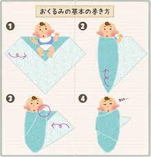 おくるみの巻き方 赤ちゃんスヤスヤ基本巻きとおひなまき ベビリナ 新生児 おくるみ 赤ちゃん 100日 赤ちゃん