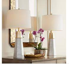 Julie Tapered Column Table Lamps Set Of 2 63r09 Lamps Plus In 2021 Table Lamps Living Room Modern Table Lamp Table Lamp Sets