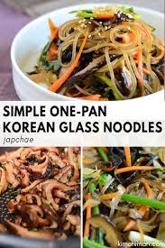 Simple One Pan Korean Glass Noodles Japchae Recipe Recipe Korean Appetizers Korean Glass Noodles Recipes