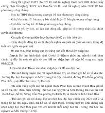 Điểm chuẩn đại học 2021. Ä'áº¡i Há»c Tai Nguyen Va Moi TrÆ°á»ng Ha Ná»™i Cong Bá»' Ä'iá»ƒm Chuáº©n Há»c Báº¡ 2021 Ä'á»£t 2