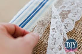 Diy Burlap And Lace Table Runner Tutorial Swanky Design Company Diy Lace Table Runner Diy Table Runner Wedding Diy Burlap