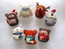 Christmas Decorations Set Of 7 Needle Felted Ornaments Cute Christmas Ornaments C Needle Felted Christmas Needle Felted Ornaments Felt Christmas Ornaments
