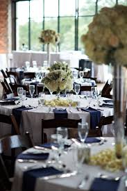 Reception Table Decor White Rose And Hydrangea Centerpieces White Table Linens Navy Napkins P Wedding Table Linens Wedding Table Settings Wedding Table