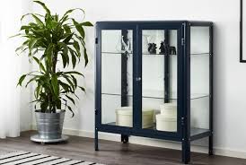Ikea Fabrikor Display Cabinet In Blue Small Living Room Decor Glass Cabinet Doors Glass Shelves In Bathroom