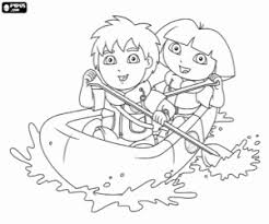Pypus is now on the social networks, follow him and get latest free coloring pages and much more. Diego And Dora On A Rowing Boat Coloring Page Printable Game