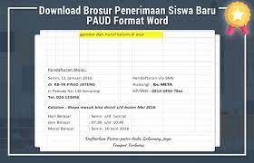 Download Brosur Penerimaan Siswa Baru Paud Format Word Paud Pendidikan Anak Usia Dini