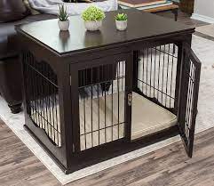 I made a dog house with table top, it can fit medium to little large size dogs. Buy Birdrock Home Decorative Dog Kennel With Pet Bed For Small Dogs Espresso Double Door Wooden Wire Dog House Indoor Pet Dog Crate Side Table Bed Nightstand Online In Turkey B08fmw1f3m