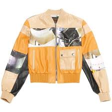 Pre Owned Louis Vuitton Leather Jacket 2 070 Liked On Polyvore Featuring Outerwear Ja Fur Collar Leather Jacket Orange Leather Jacket Real Leather Jacket