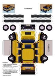 j ossorio papercraft papercraft recortable de un auto hummer h2 amarill auto basteln ferrari mondial papier