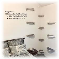 However, these floating cat stairs do include the necessary anchoring screws to hang the pieces on the wall, so you won't need to purchase any extra hardware. Floating Corner Cat Climbing Wall Shelves Set Of 2 12 X12 Contempo Collection Modern Custom Wall Mounted Shelf Perch Steps Furniture Purrfectly Catastic Creations