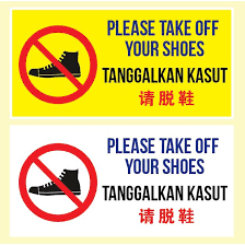 Savesave sila tanggalkan kasut anda for later. Please Take Off Your Shoes Sticker Tanggalkan Kasut Sticker è¯·è„±éž‹è´´çº¸ Sign Sticker Instructions Isyarat Diy Signage Amaran Shopee Malaysia