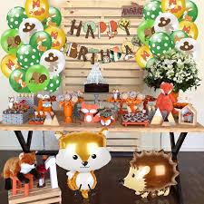 This isn't the decorating theme for harsh brights, pure white. Patmate Forest Animal Balloon Wildlife Woodland Theme Party Kids Happy Birthday Party Decoration Kids Safari Jungle Party Favors Party Diy Decorations Aliexpress