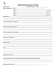 Mental Health Care Plan Template