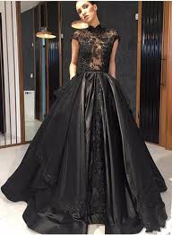 Black Lace Formal Celebrity Evening Dresses High Neck Celebrity Evening Dress Prom Dresses Long Black Black Wedding Gowns