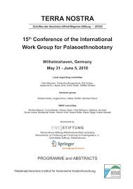 Terra Nostra International Work Group For Palaeoethnobotany Iwgp