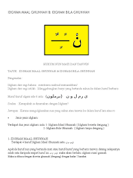 I dgham ma'al ghunnah : Idgham Maal Ghunnah Dan Bila Ghunnah