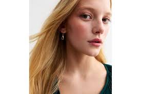 New Look Gold Tone Semi Precious Green Onyx Teardrop Necklace